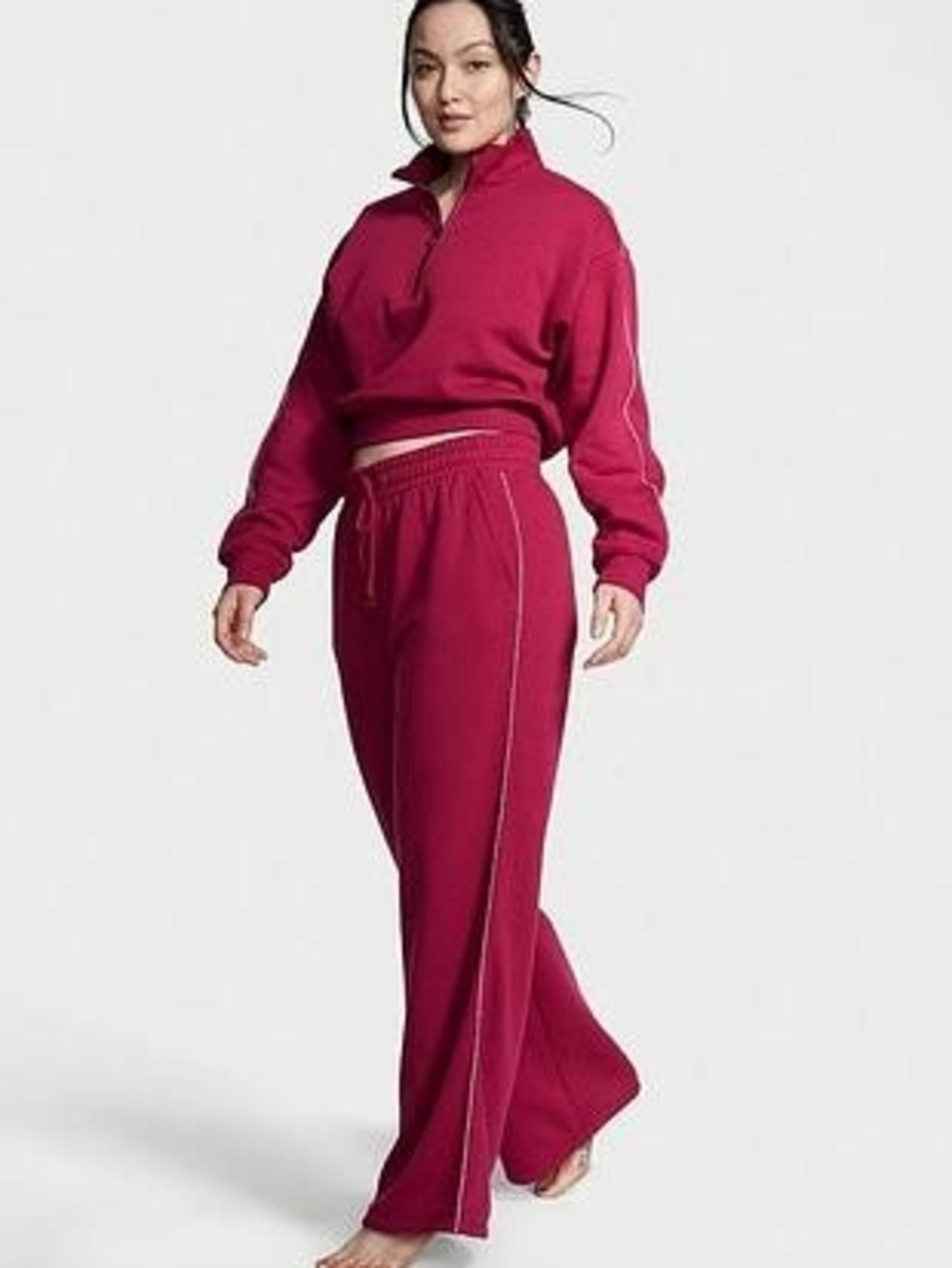 Victoria's Secret "On Point" Set - Half-Zip Sweatshirt (M) And Sweatpant (S)